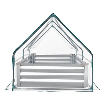 AS Equipment raised garden bed with greenhouse cover for outdoor vegetable gardening