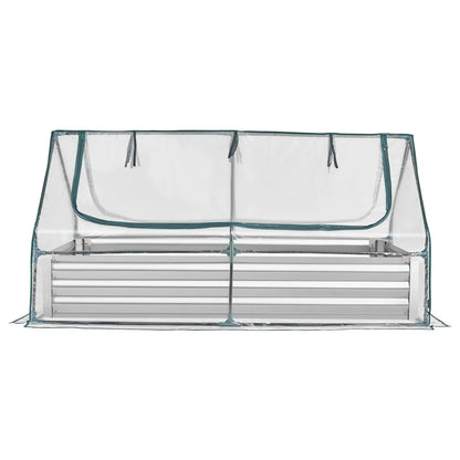 AS Equipment raised garden bed with greenhouse cover for outdoor vegetable gardening