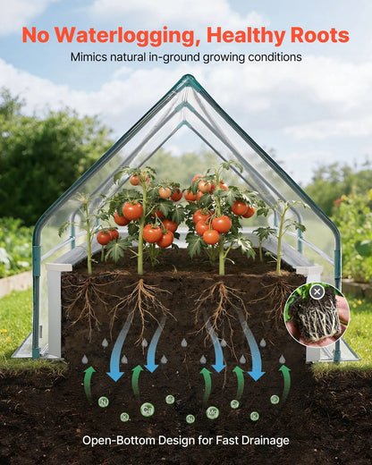 AS Equipment raised garden bed with greenhouse cover for outdoor vegetable gardening