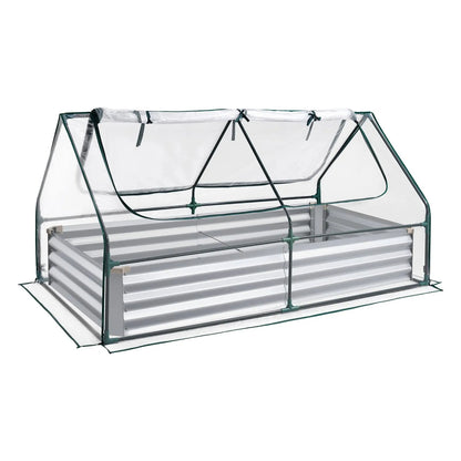 AS Equipment raised garden bed with greenhouse cover for outdoor vegetable gardening