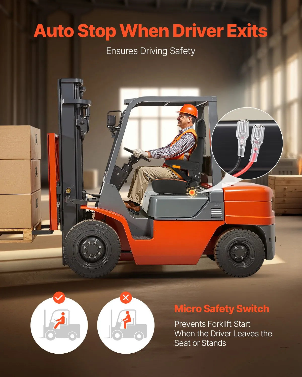 AS Equipment universal forklift tractor seat with adjustable headrest and armrests