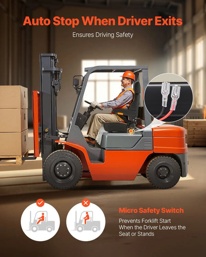 AS Equipment universal forklift tractor seat with adjustable headrest and armrests