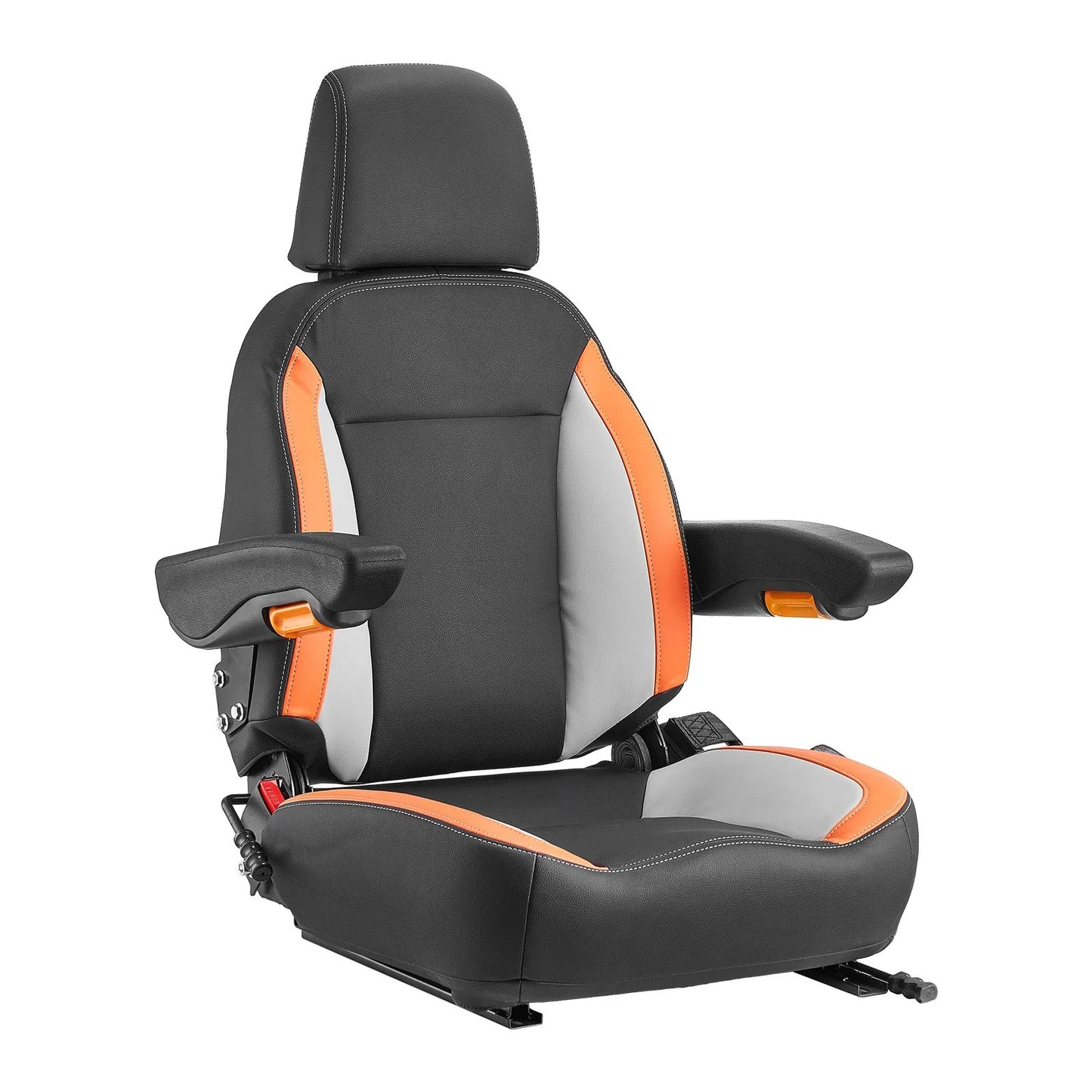 AS Equipment universal forklift tractor seat with adjustable headrest and armrests
