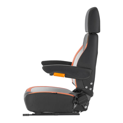 AS Equipment universal forklift tractor seat with adjustable headrest and armrests
