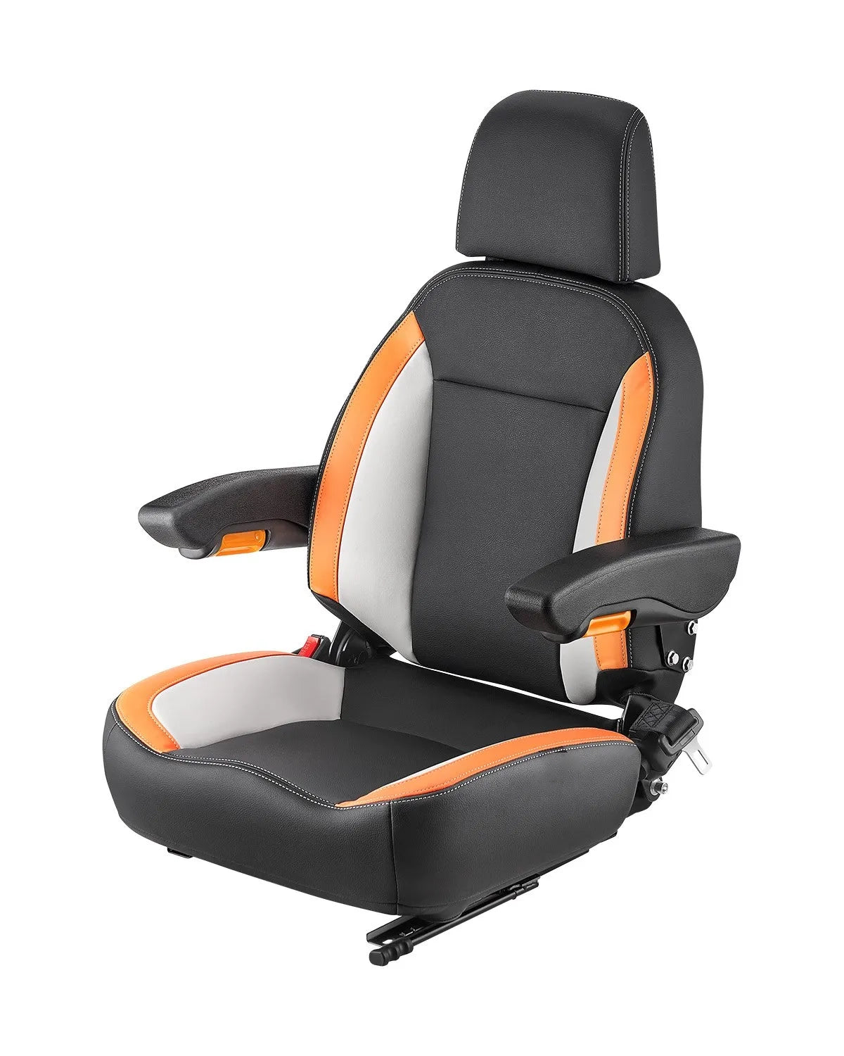 AS Equipment universal forklift tractor seat with adjustable headrest and armrests