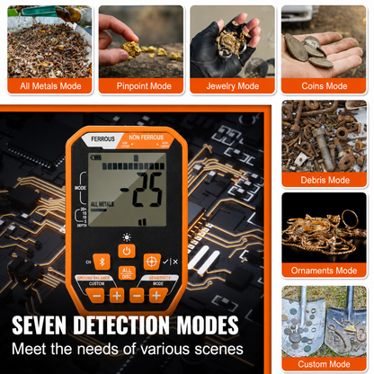 AS Equipment waterproof metal detector with LCD display and 12 inch search coil