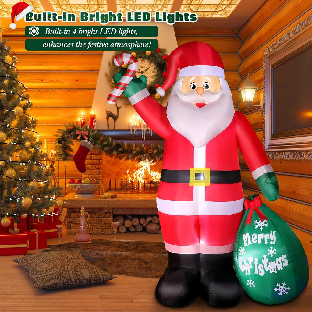 8FT Inflatable Santa with Candy and Gift Bag