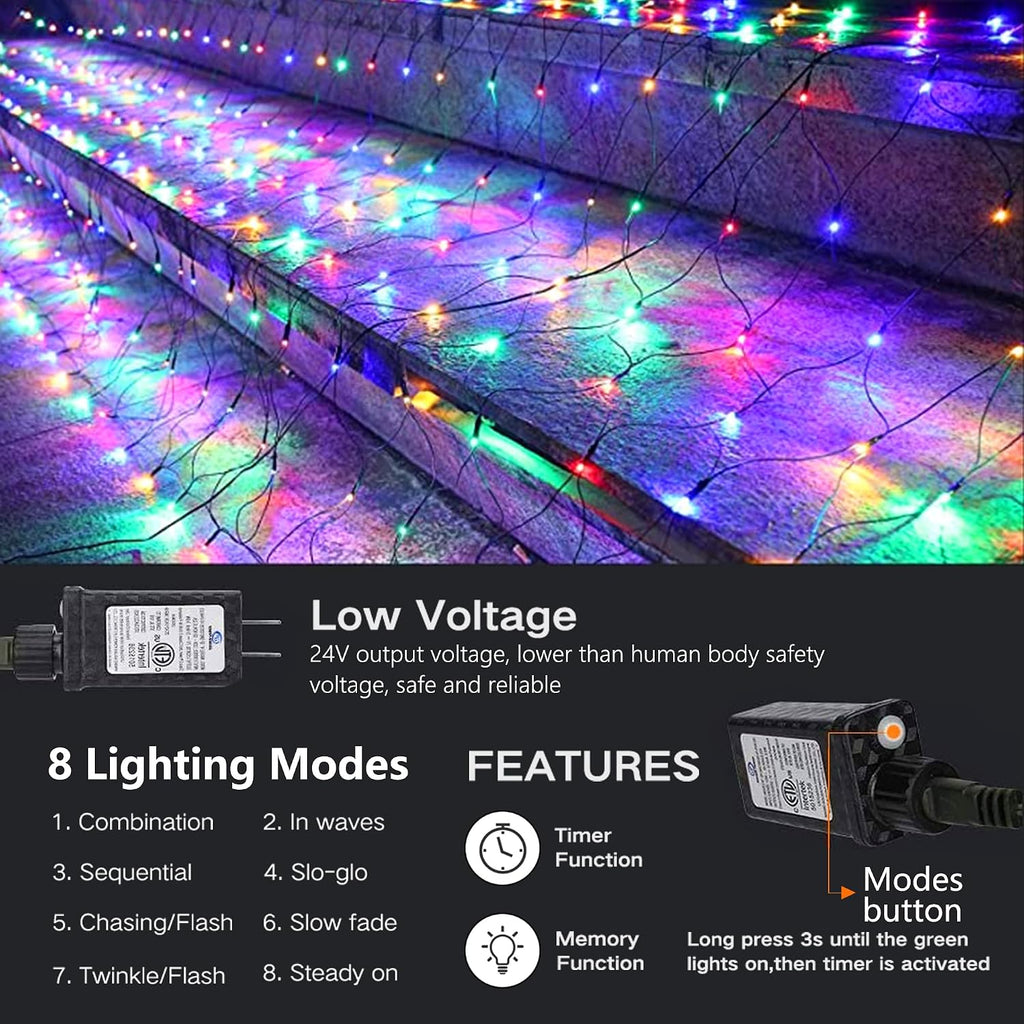 4FT x 6FT Multicolor Christmas Net Lights