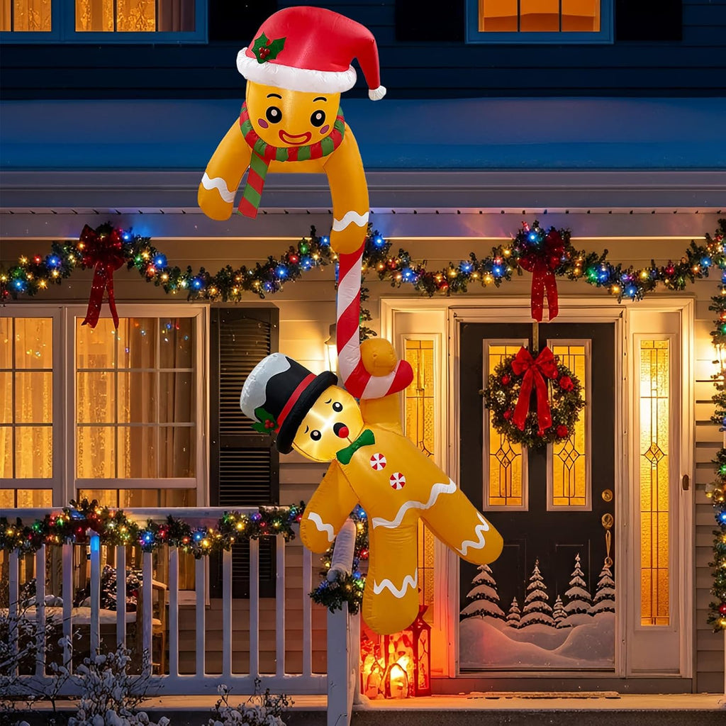 7FT Inflatable Climbing Gingerbread Christmas Display