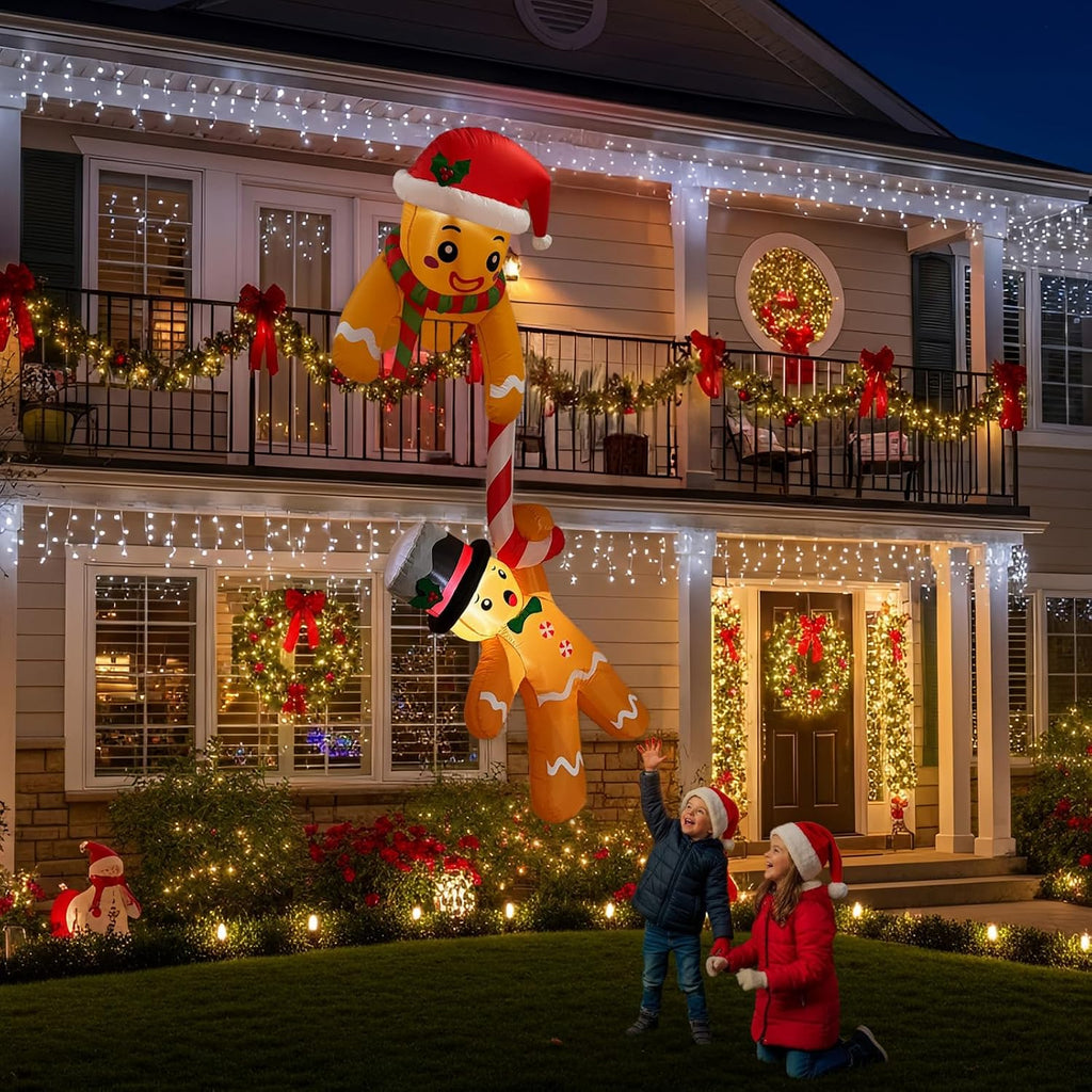 7FT Inflatable Climbing Gingerbread Christmas Display