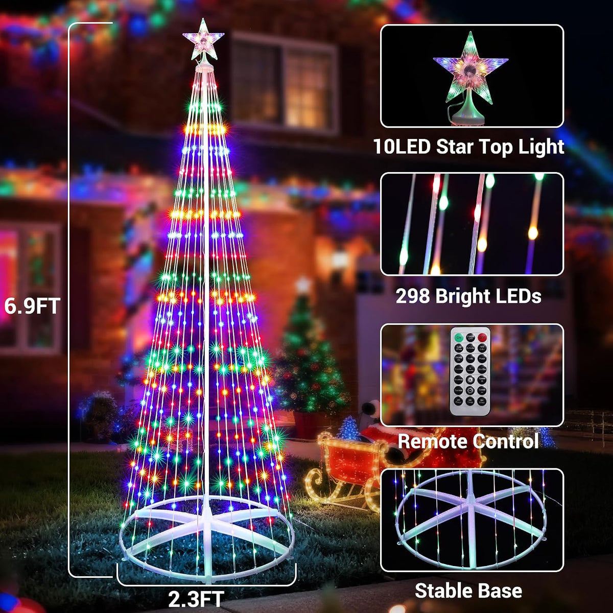 6.9FT Outdoor Color-Changing LED Christmas Tree