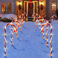 10-Pack Solar Christmas Candy Cane Pathway Lights