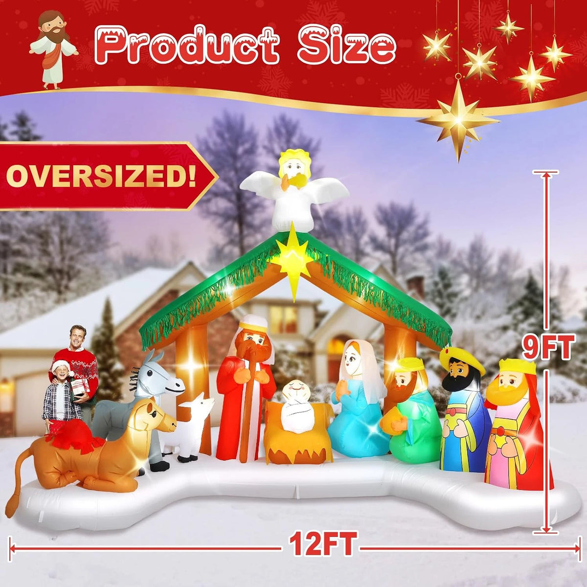 12FT Christmas Inflatable Nativity Scene