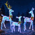 48-Inch 3-Piece Lighted Christmas Reindeer Family
