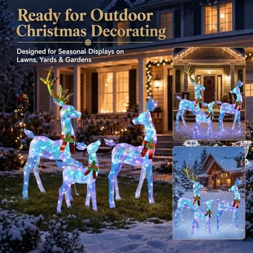 48-Inch 3-Piece Lighted Christmas Reindeer Family