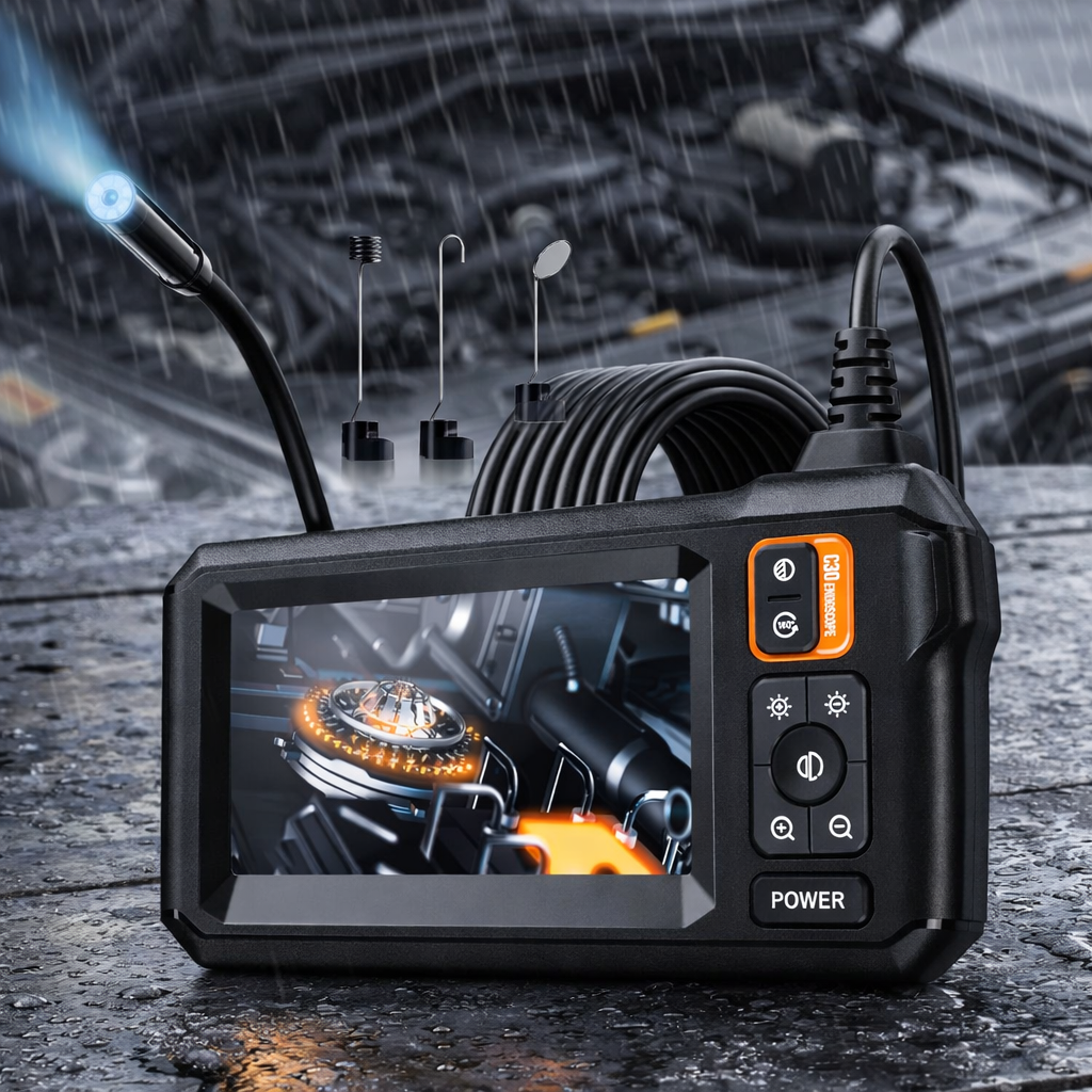 Endoscope inspection camera with display and probe