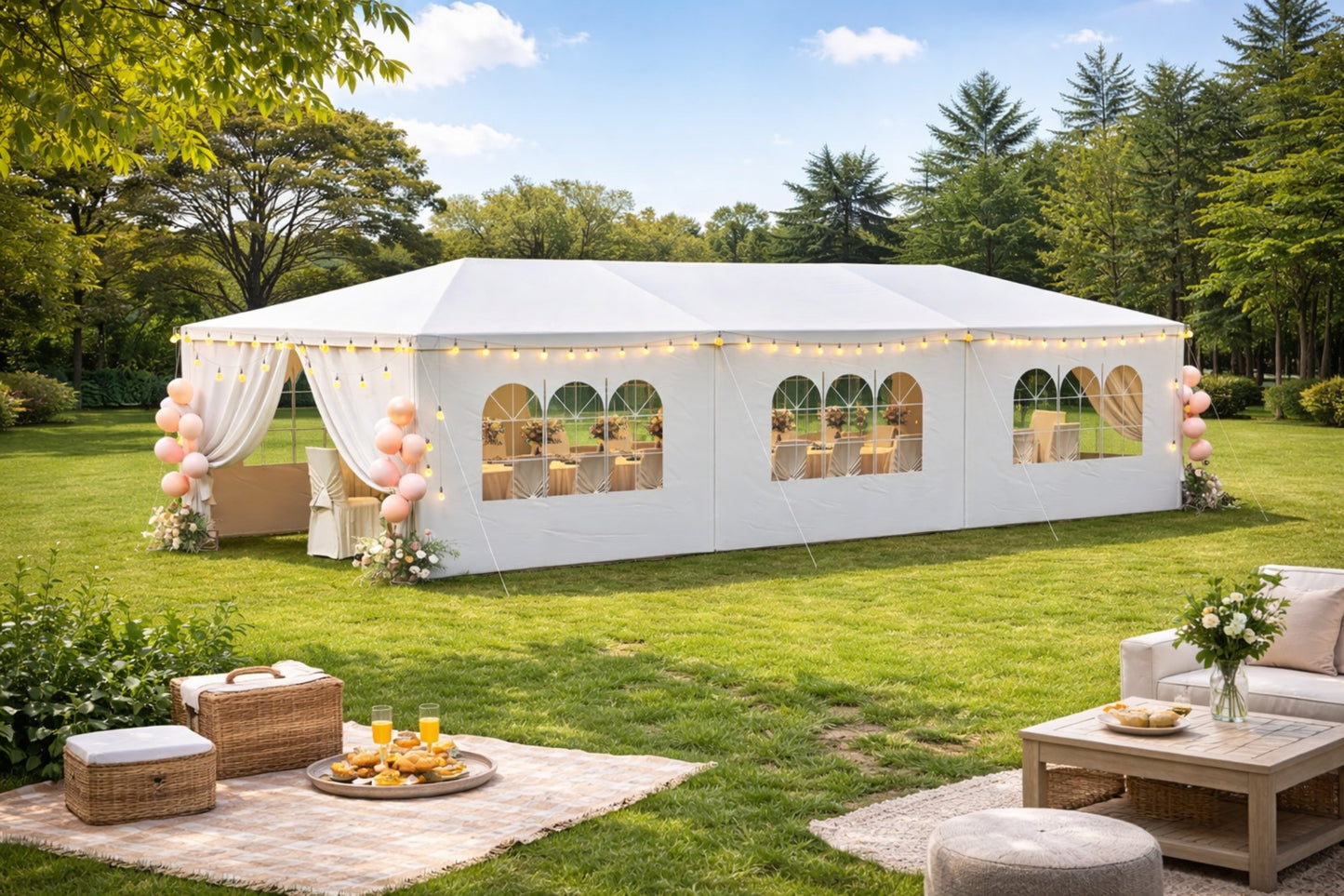 10x30 ft Outdoor Canopy Tent with Removable Walls – Waterproof Event Gazebo