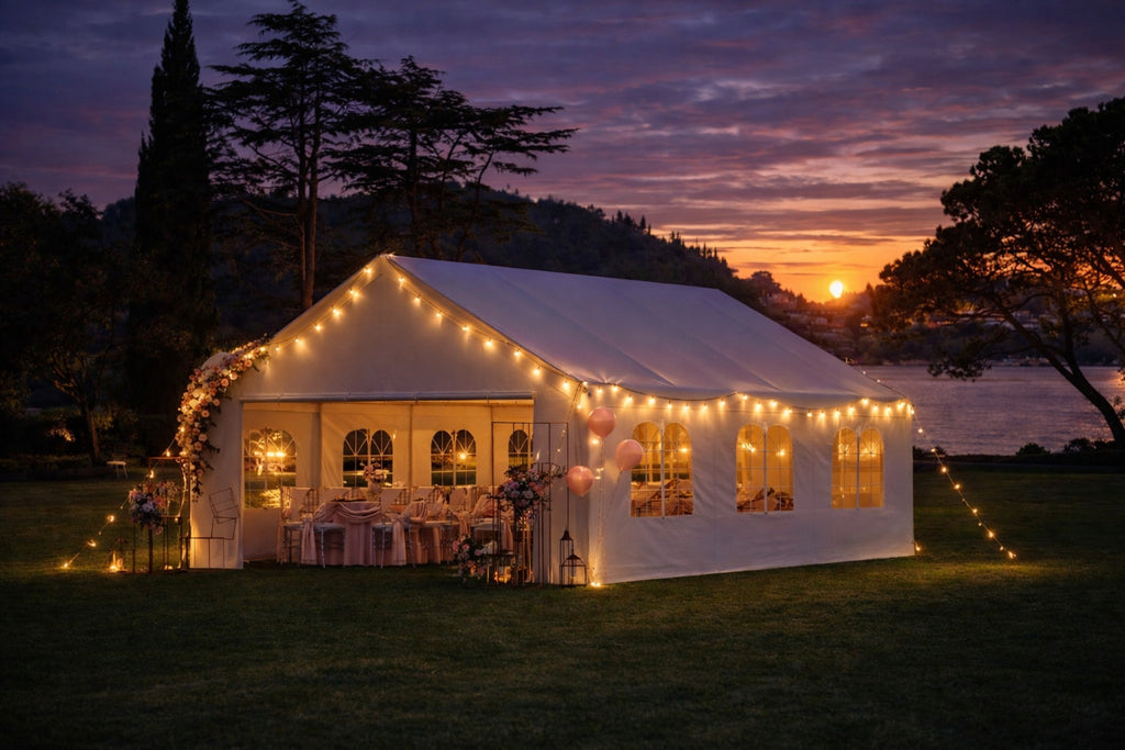 20 x 20 ft canopy tent with removable sidewalls
