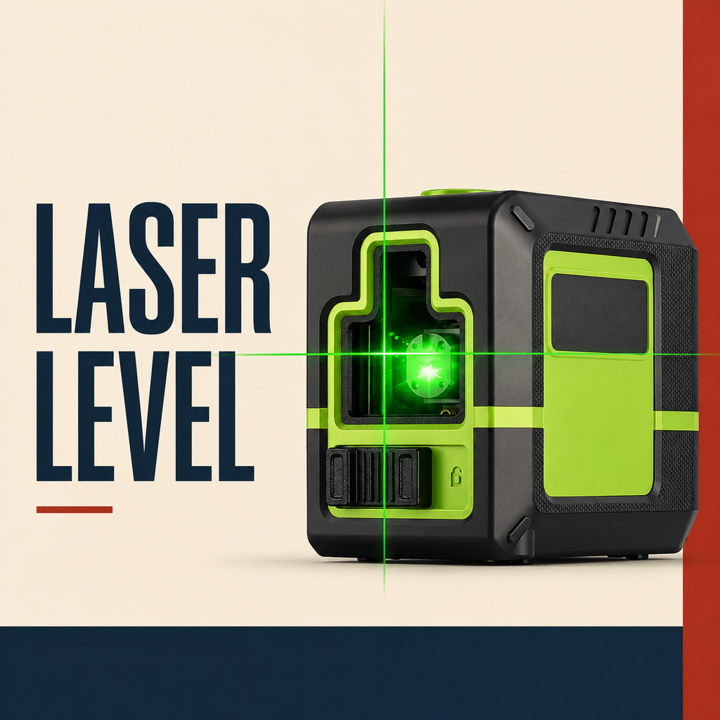 Green Cross-Line Laser Level with Self-Leveling Rechargeable USB C, Tile Work