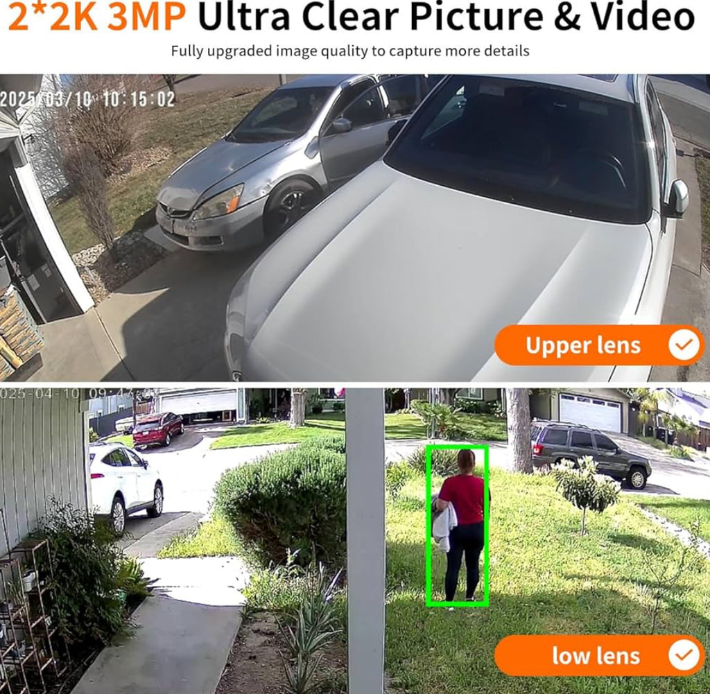 Dual Lens Outdoor Security Camera 2K WiFi Solar Powered product image 3