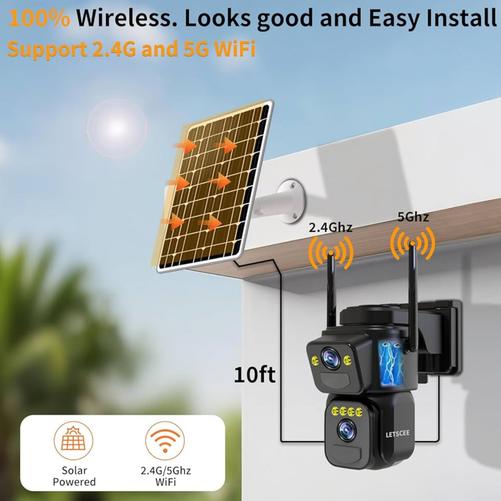 Dual Lens Outdoor Security Camera 2K WiFi Solar Powered product image 4