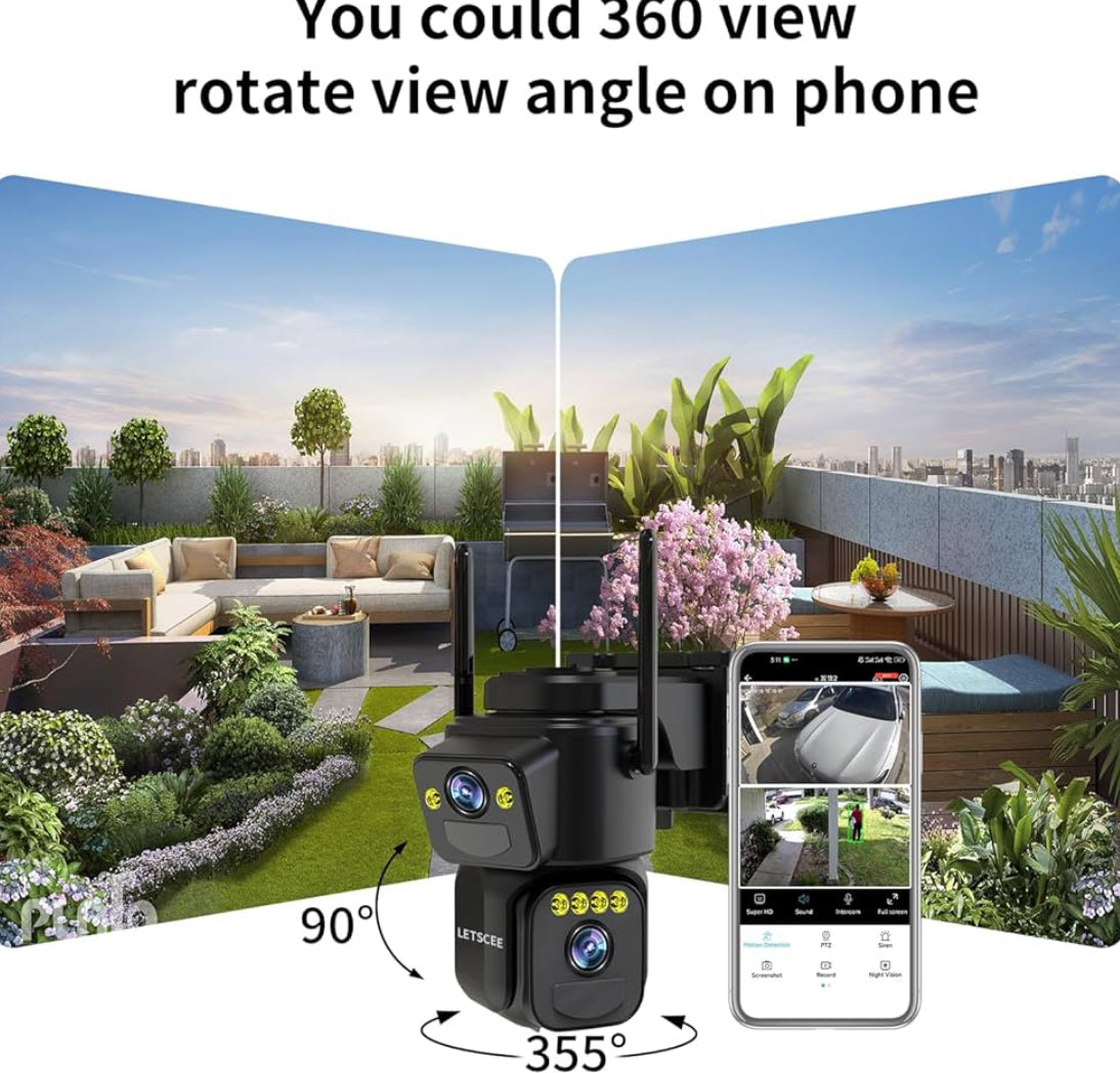 Dual Lens Outdoor Security Camera 2K WiFi Solar Powered product image 5