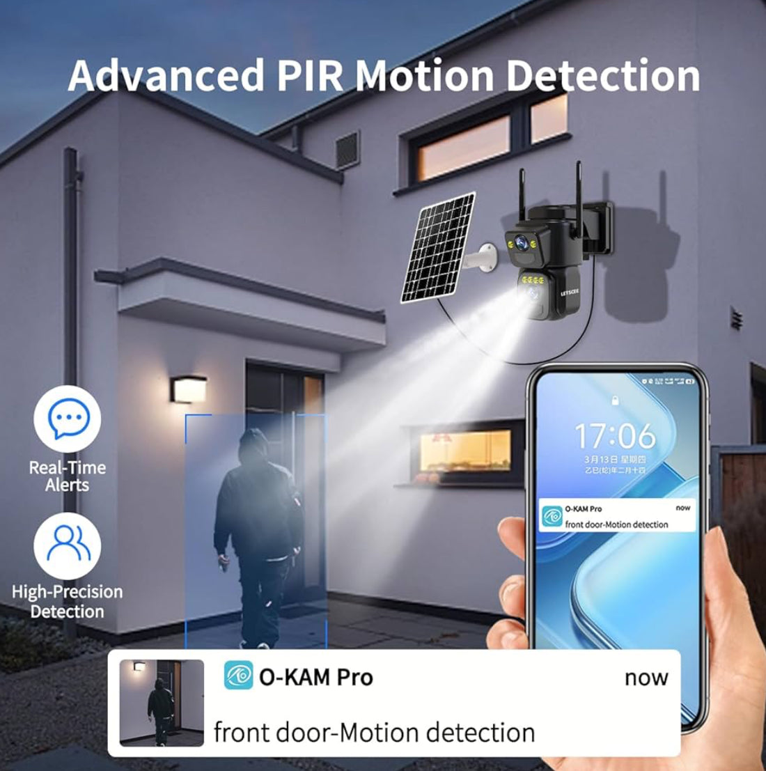 Dual Lens Outdoor Security Camera 2K WiFi Solar Powered product image 6
