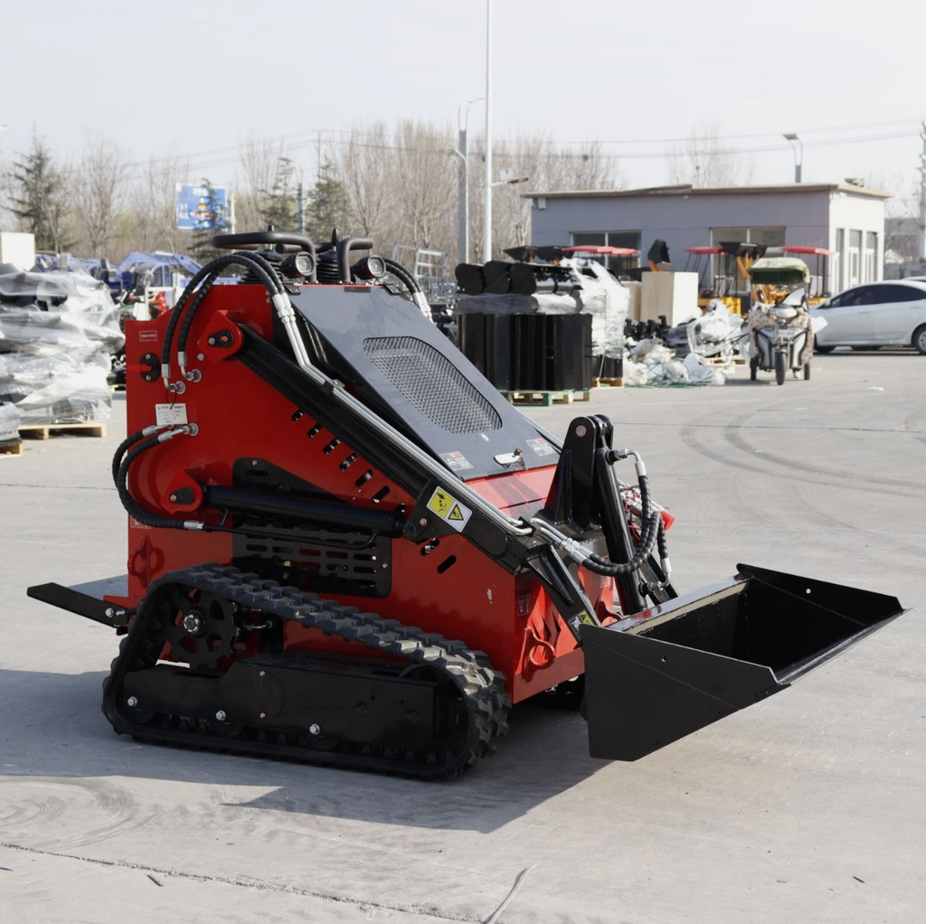 Mini skid steer loader engine and body detail