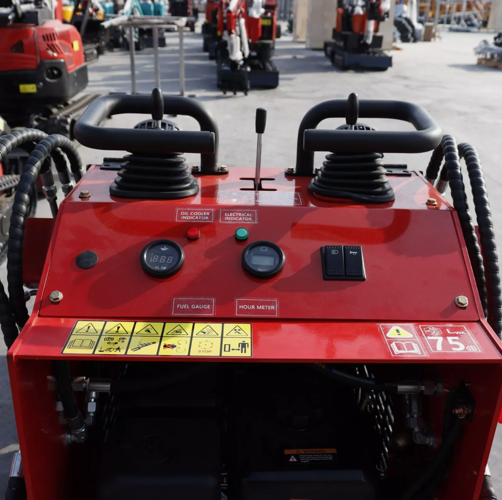 Tracked mini loader attachment area detail
