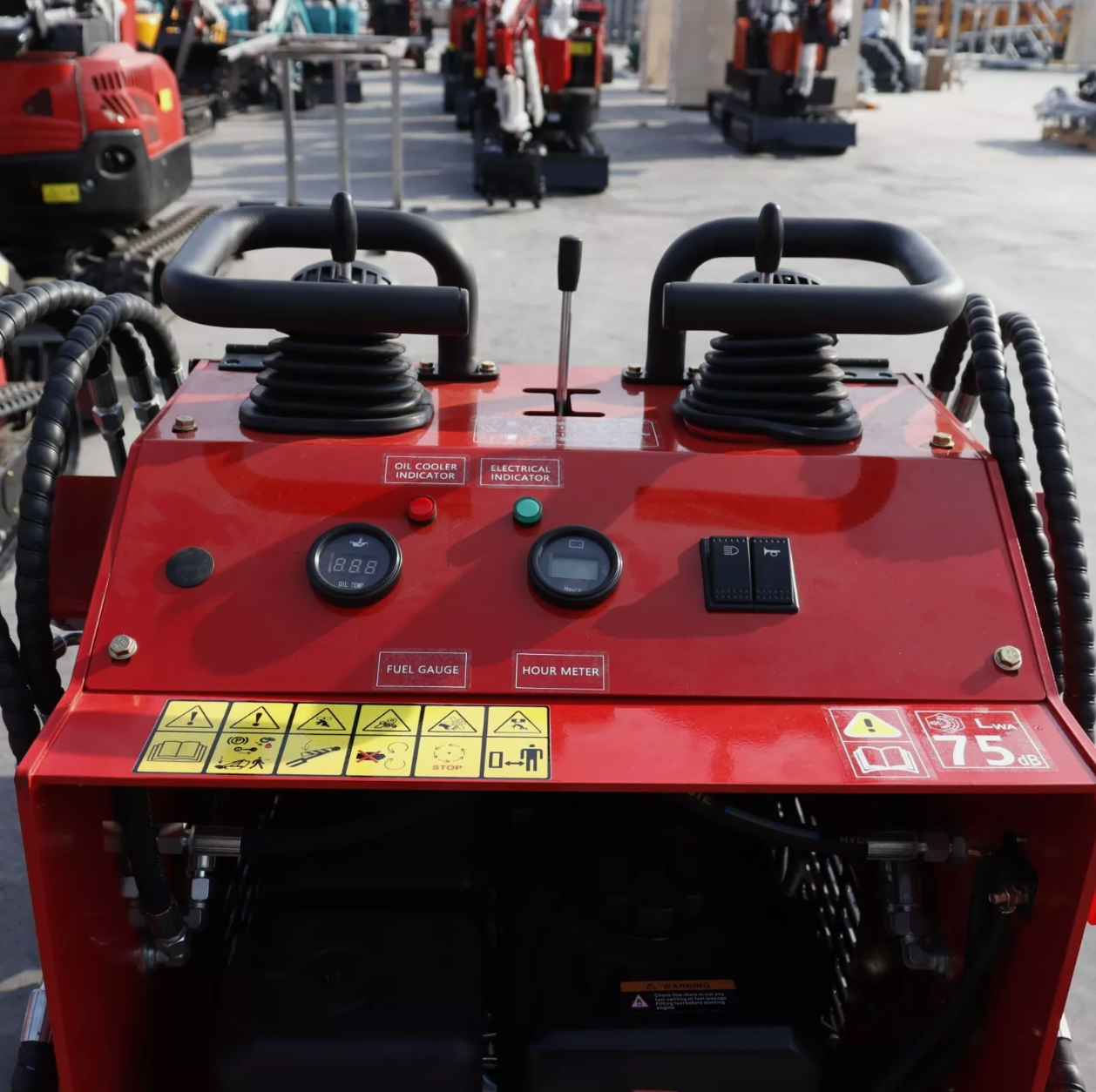Tracked mini loader attachment area detail
