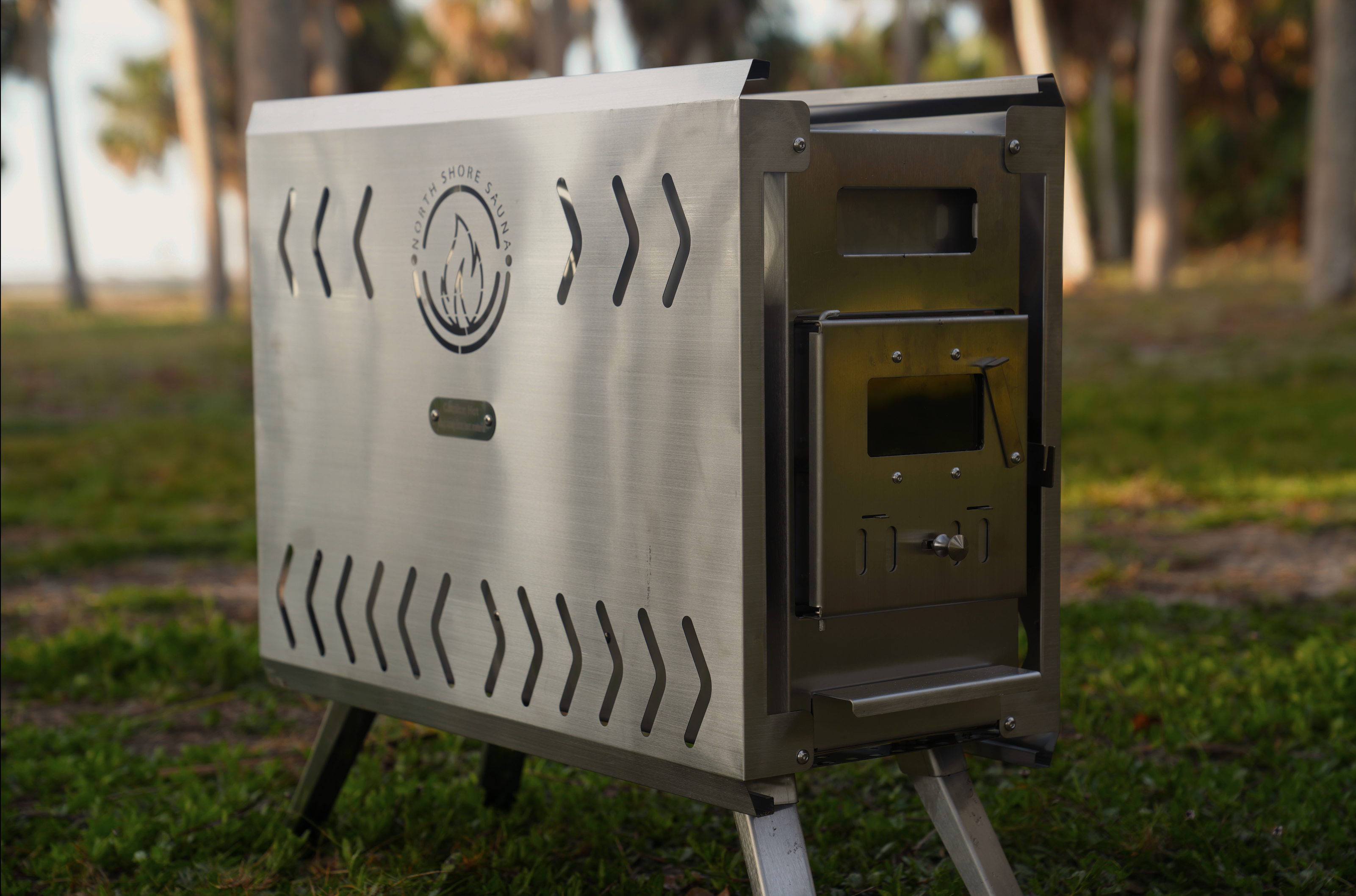 North Shore Sauna Stainless Steel Tent Wood Stove