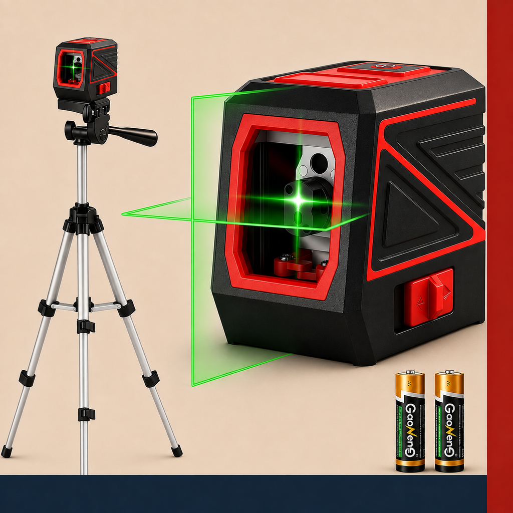 Red 100 Ft Green Cross Line Laser Level with Tripod for Cabinet Installation