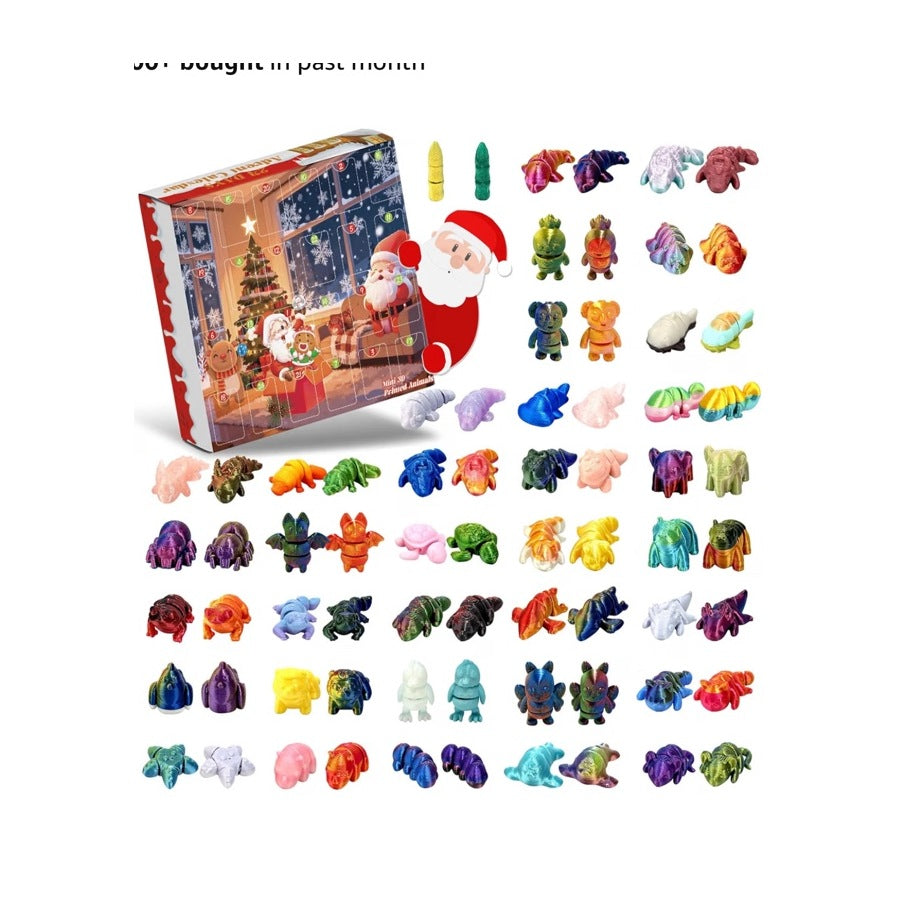 2026 3D Printed Animal Advent Calendar – 24 Mini Collectible Figurines product photograph