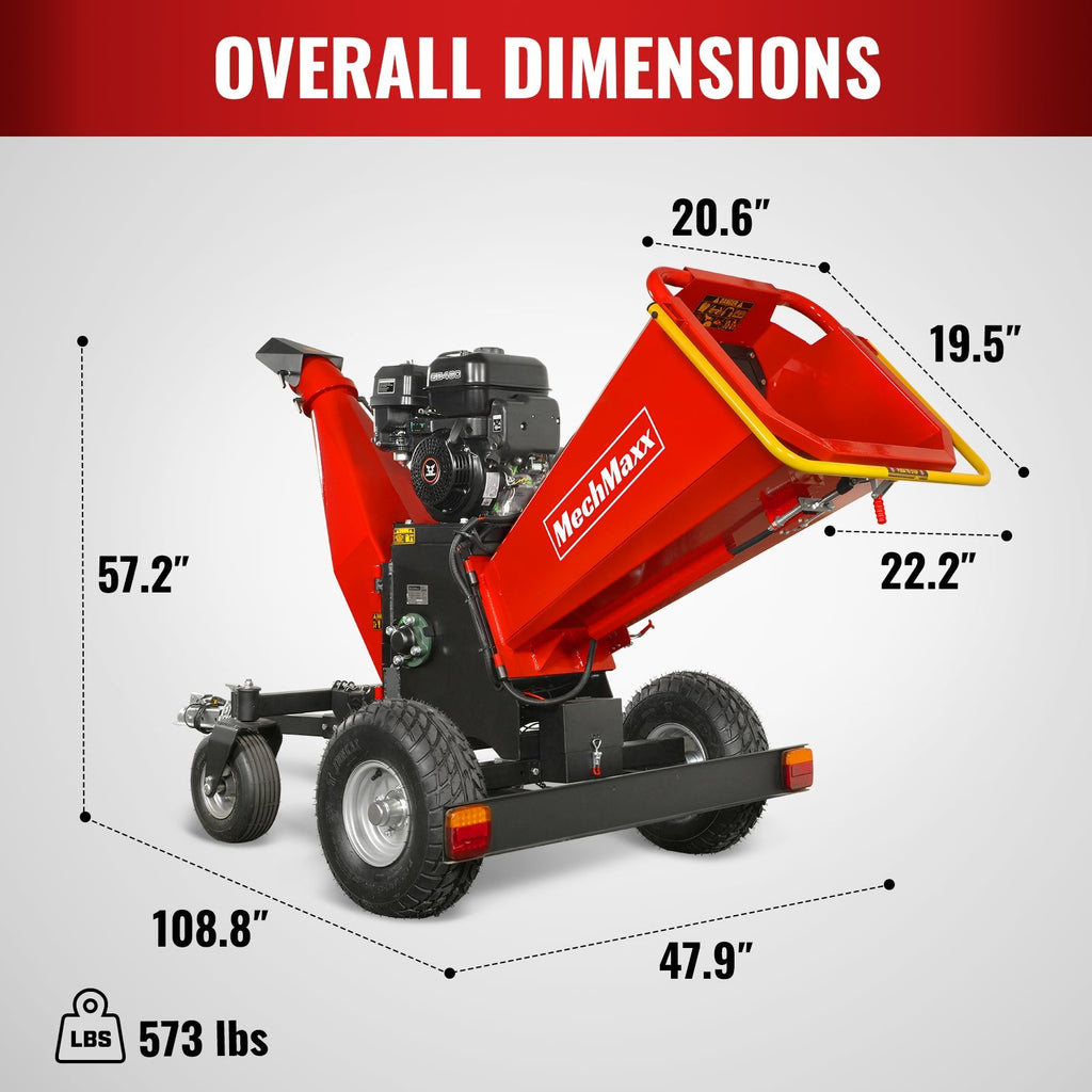 6 inch four-wheel drum wood chipper