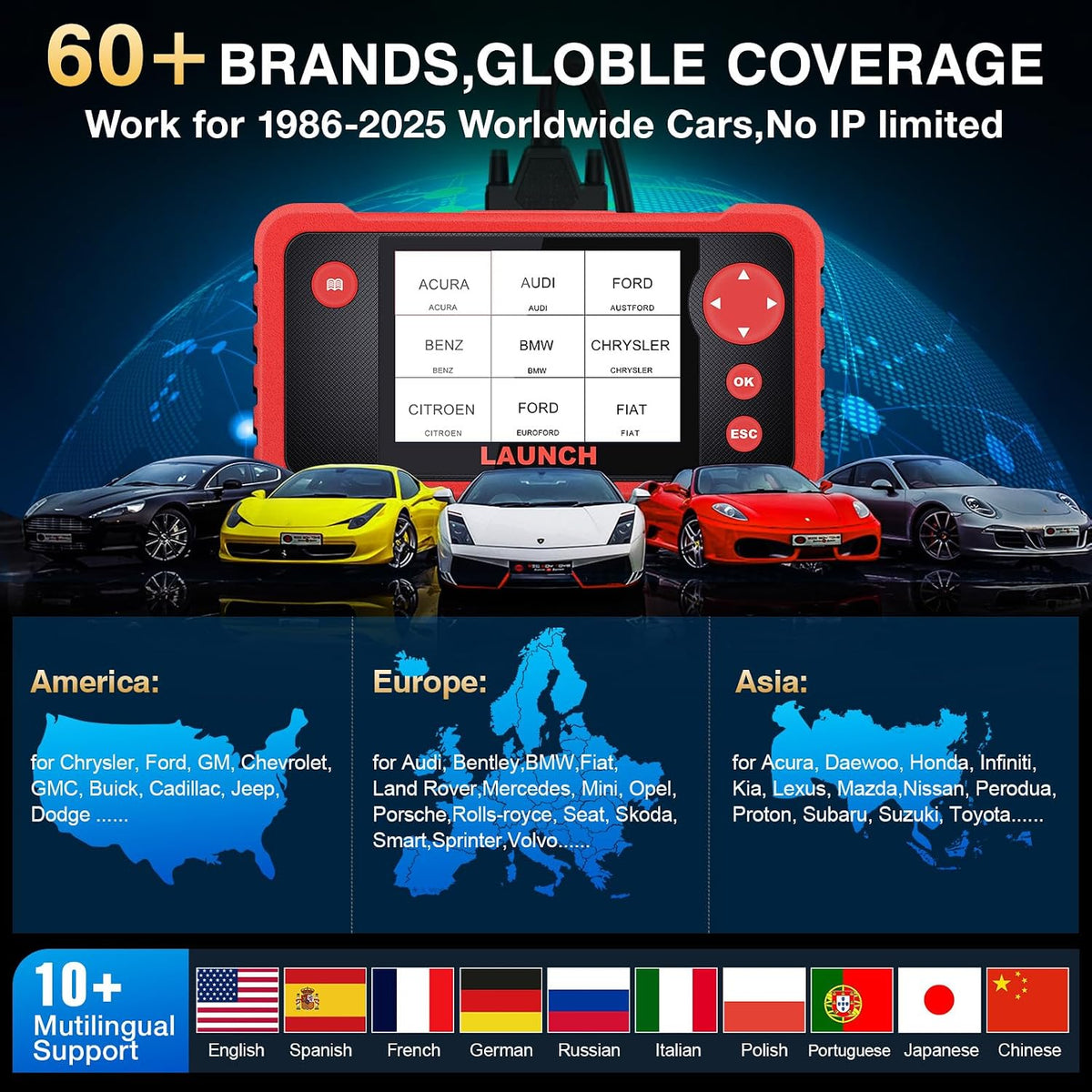 CRP123 V3.0 OBD2 scanner included accessories