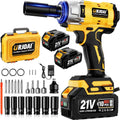 Cordless impact wrench kit with batteries, charger and accessories