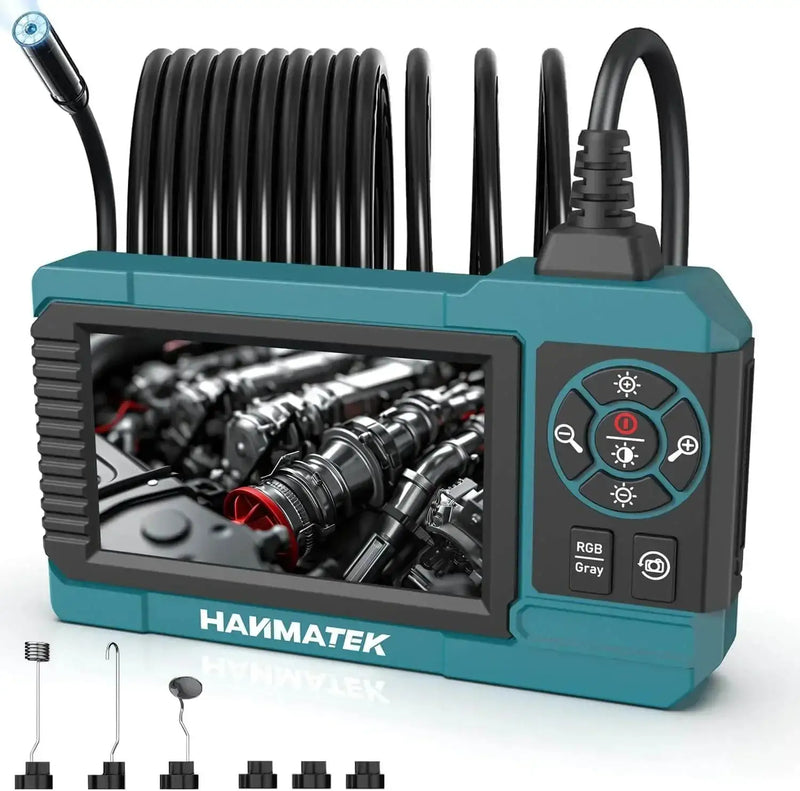 Industrial endoscope with 4.3-inch screen and flexible inspection cable