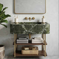 Green Levanto Marble Vessel Sink — E-23