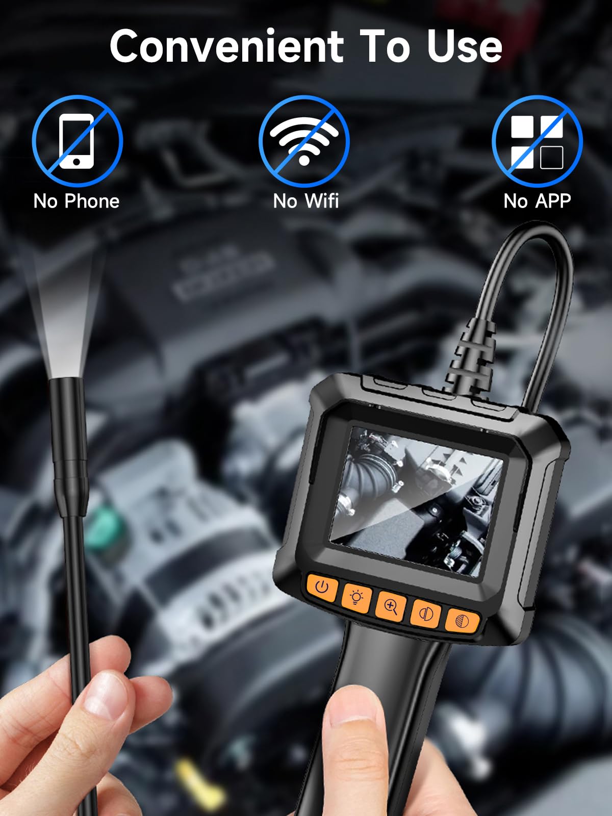 Moman EOS1 2600mAh rechargeable borescope inspection camera