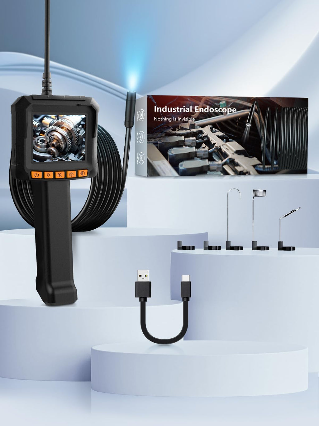 Moman EOS1 1080P borescope inspection camera accessories and cable