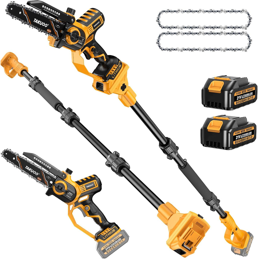 2-in-1 8 inch electric pole saw and mini chainsaw