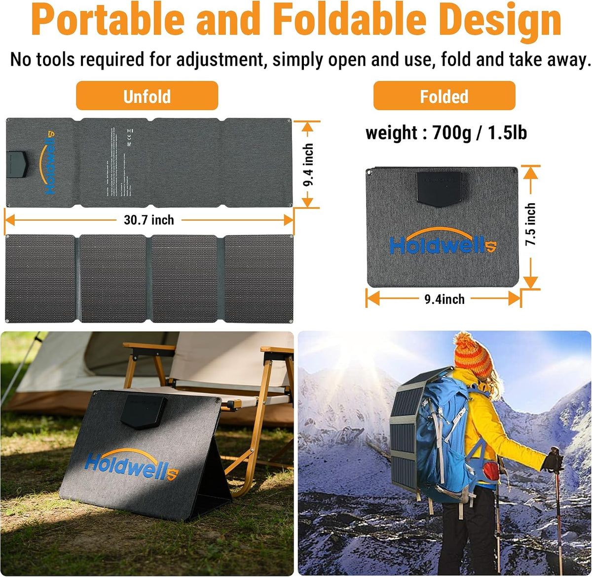 30W foldable portable solar panel product image