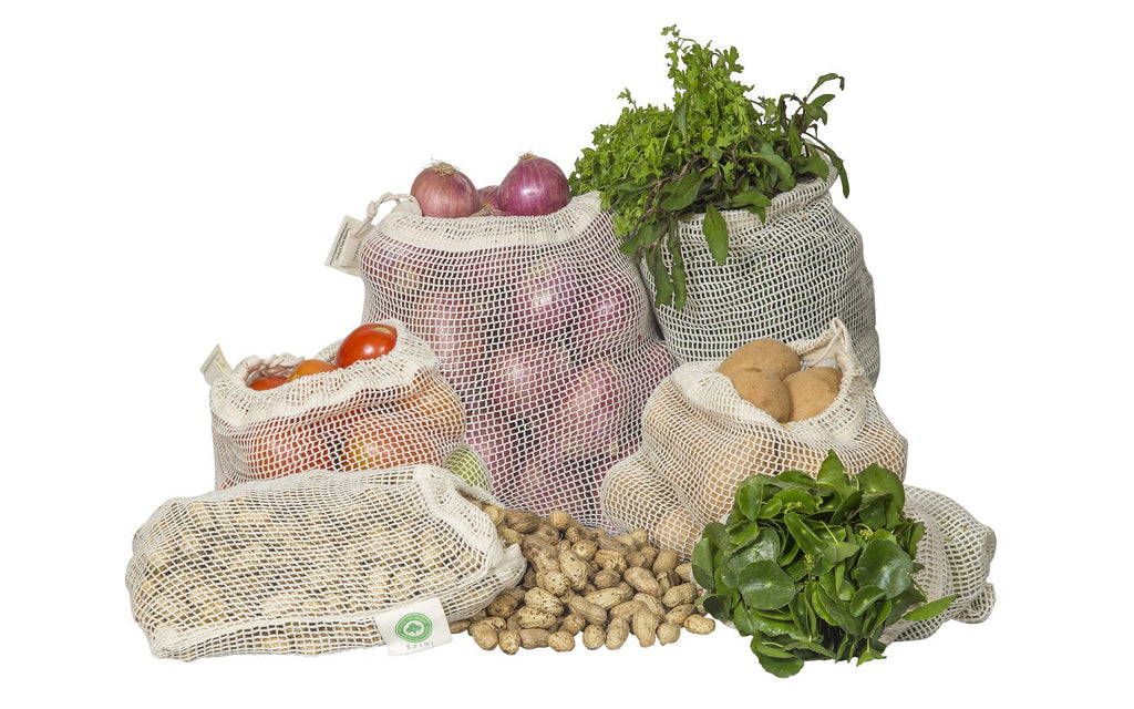 Organic Cotton Mart Mesh Produce Bags — 6 or 8 Pack