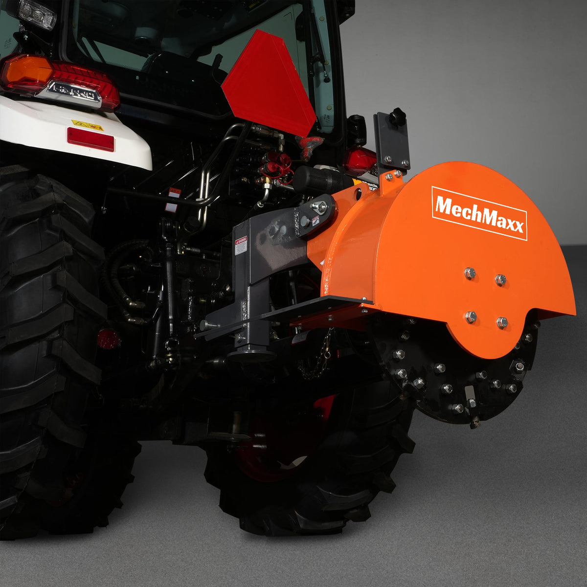 3-point PTO stump grinder mounted on tractor