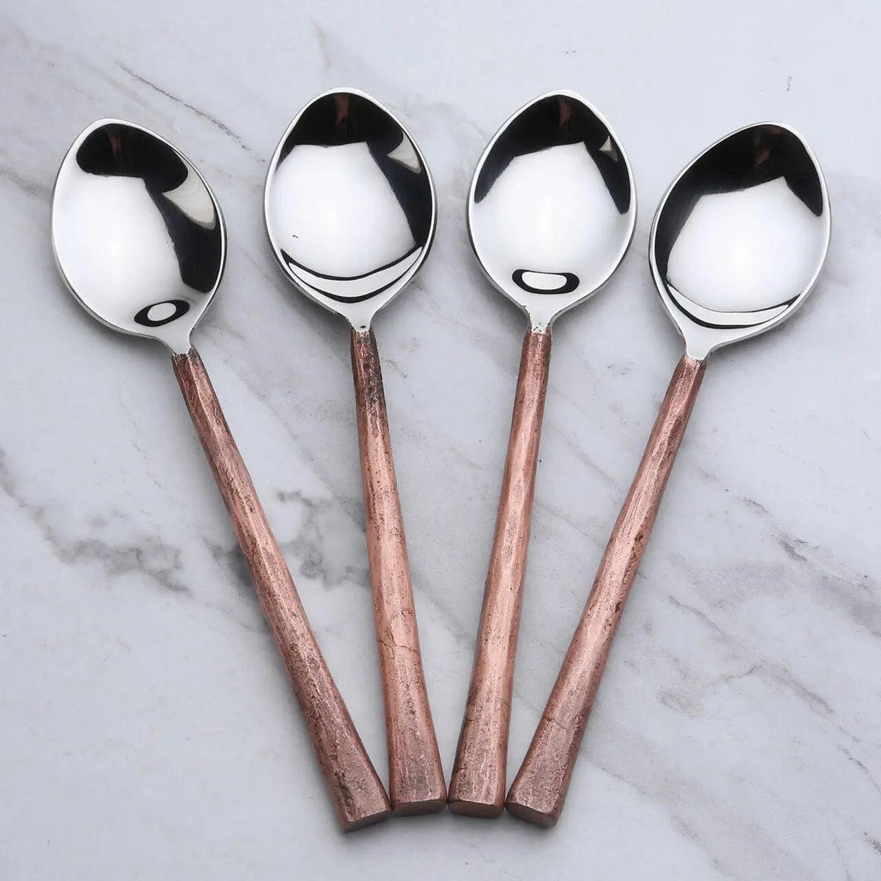 INOX Sundance Copper-Finish Table Spoons — Set of 4