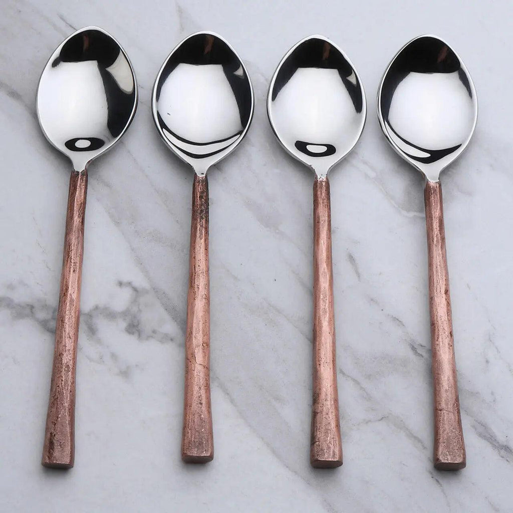 INOX Sundance Copper-Finish Table Spoons — Set of 4