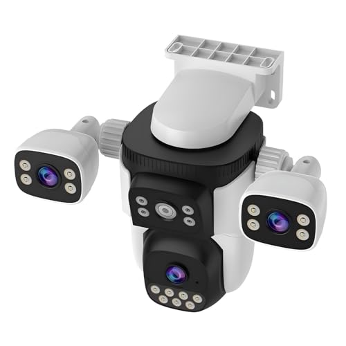 Triple lens PTZ security camera
