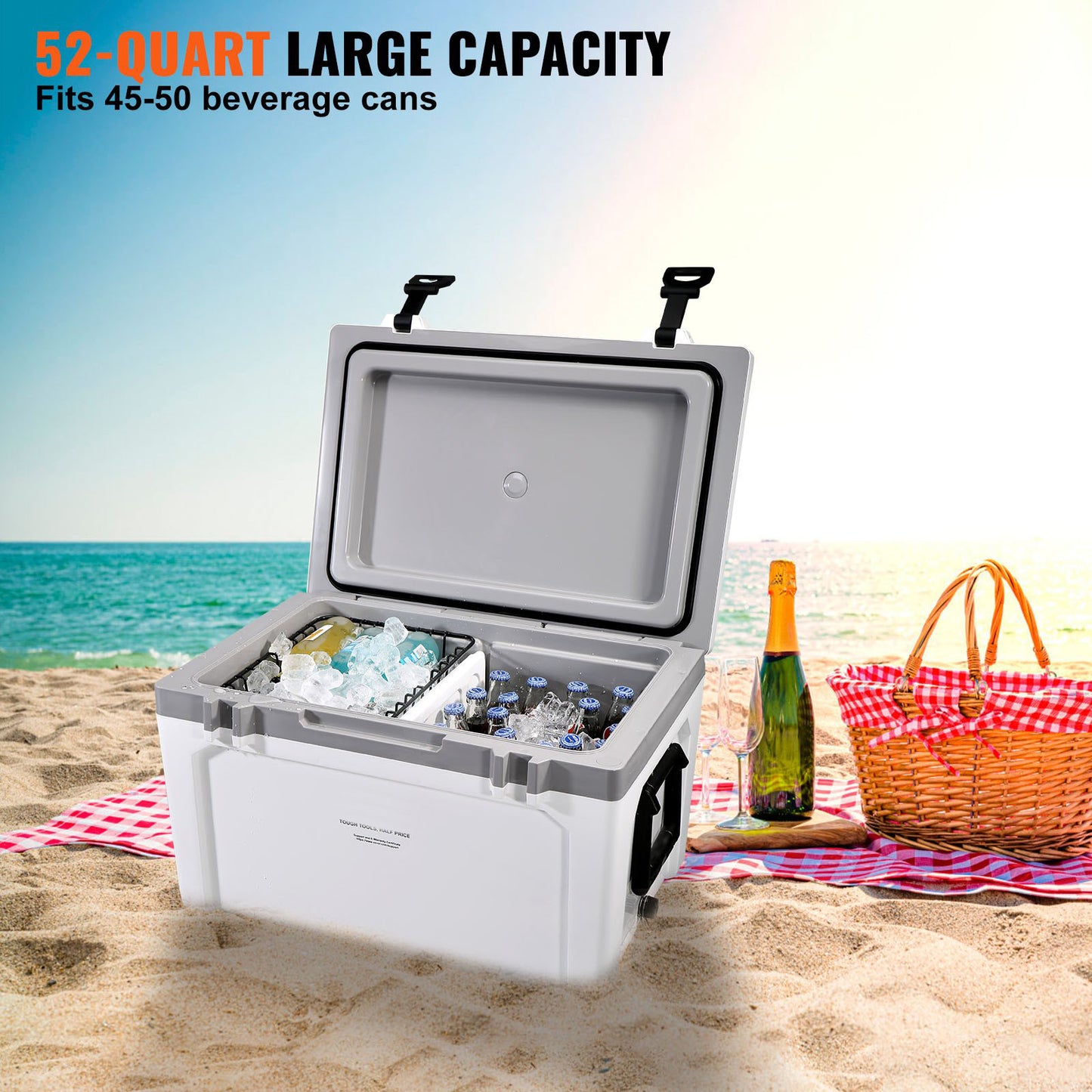 AS Equipment 52QT Hard Cooler Ice Chest with Handle