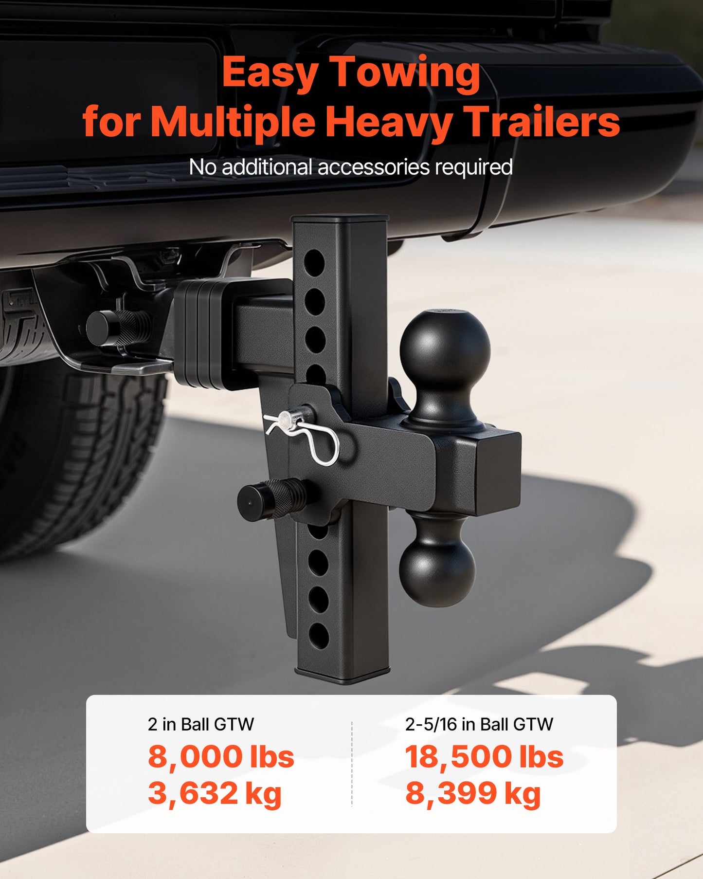 AS Equipment Adjustable Trailer Hitch 18500 lbs