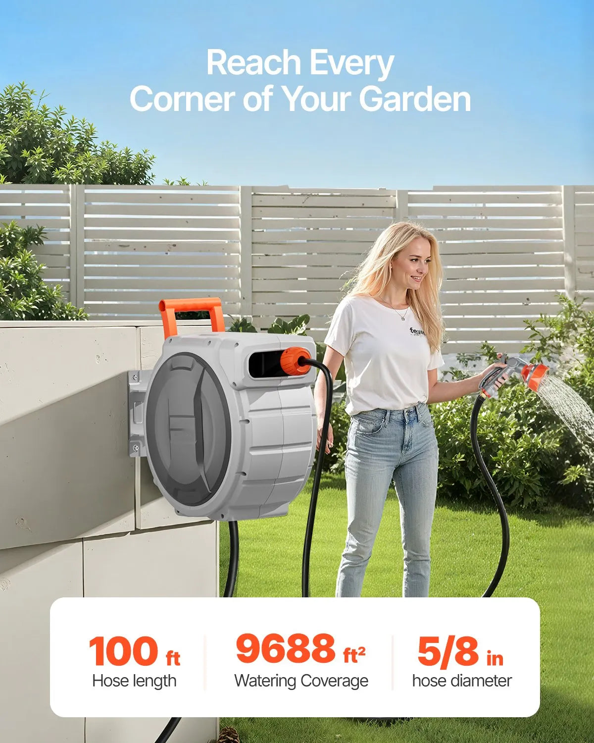 AS Equipment 100ft Retractable Garden Hose Reel
